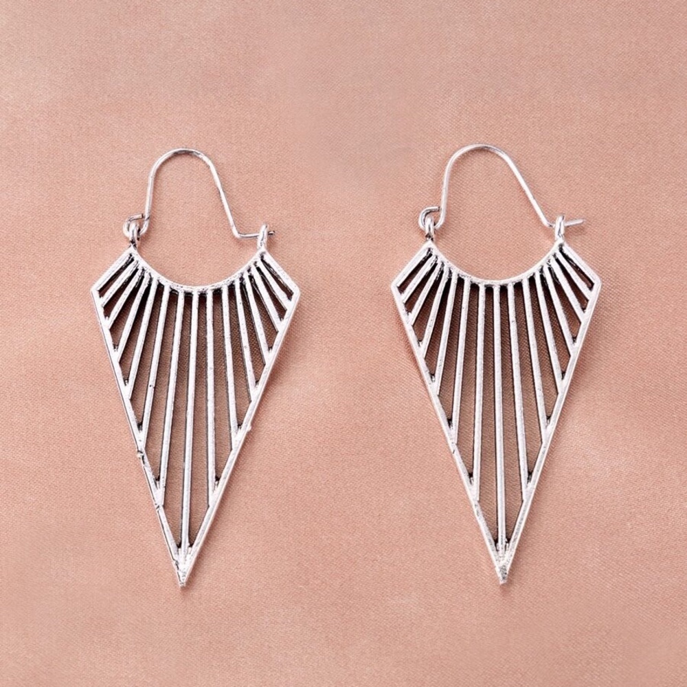 Any 3/$25! Silver Boho Pointed Ear Wire Earrings - Picture 3 of 7